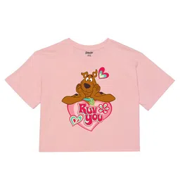 Scooby Doo by Wear Your Mind Girls Printed Pure Cotton Crop T-shirt-image-12