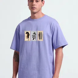 MISCHIEF MONKEY Men Graphic Printed Round Neck Cotton Oversized T-Shirt-image-70