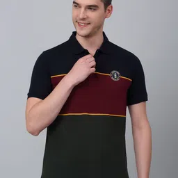 Cantabil Men Colourblocked Polo Collar T-shirt-image-10