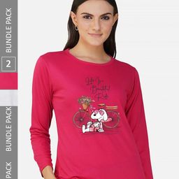 CHOZI Pack of 2 Graphic Printed Cotton T-shirts-picture-43