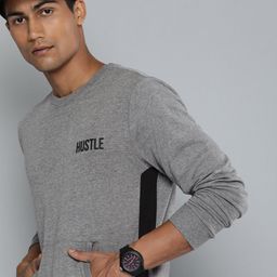 HRX by Hrithik Roshan Men Grey Solid Sweatshirt-image-67