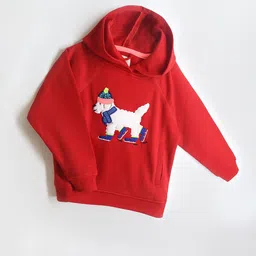 Cherry Crumble Kids Red & Off-White Applique Hooded Sweatshirt-picture-48