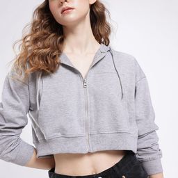 glitchez Modern Swag Hooded Cotton Terry Boxy Crop Sweatshirt-image-59