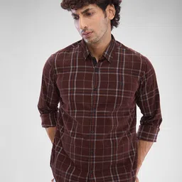 SPYKAR Men Slim Fit Tartan Checks Opaque Checked Casual Shirt-image-92
