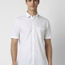 Peter England Casuals Men White Slim Fit Printed Casual Shirt-image-52