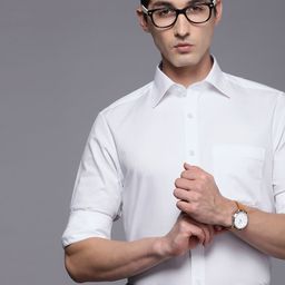 Louis Philippe Men White Classic Fit Pure Cotton Formal Shirt-image-84
