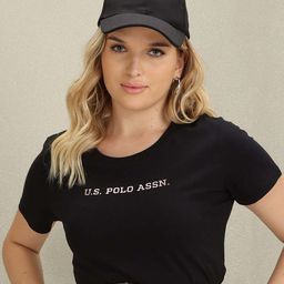 U.S. Polo Assn. Women Typography Printed Slim Fit Cotton T-shirt-picture-18