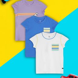XY Life Girls  Pack of 3 Playmate Super Combed Cotton T-shirt-image-18