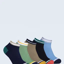 FABdon Men Pack Of 5 Colourblocked Ankle-Length Socks-19