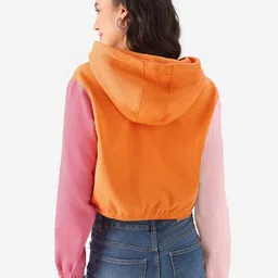 The Souled Store Colourblocked Hooded Front-Open Sweatshirt image 4