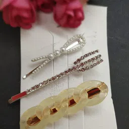 FEMMIBELLA Women Set of 3 Embellished Hair Accessory Set-image-96