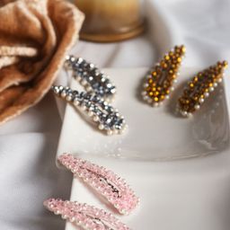 Choko Women Pink & White Set of 2 Embellished Tic Tac Hair Clip-image-90