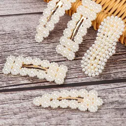 Jewels Galaxy Women White Set of 5 Tic Tac Hair Clip-image-89