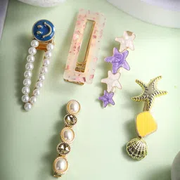 Priyaasi Women Set of 5 Multicolored Alligator Hair Clip-image-91