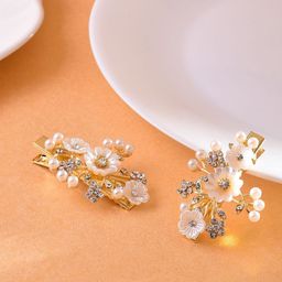 VOGUE HAIR ACCESSORIES Women Set of 2 Embellished Alligator Hair Clip-11