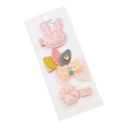 SYGA Girls Set Of 4 Embellished Alligator Hair Clip-3