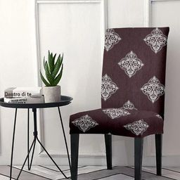 Aura Brown & White Printed Chair Cover-picture-26