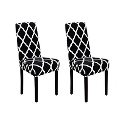TONY STARK  Black & White 2 Pieces Printed Comfortable Chair Covers-picture-38
