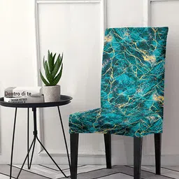 Aura Green & Beige Printed Chair Cover-32