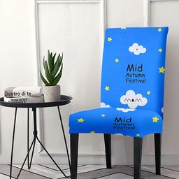 Aura Blue & White Printed Chair Cover-image-94
