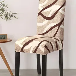 hargunz Beige & White Printed Comfortable Seat Chair Cover-image-33