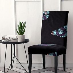 Cortina Black & Blue Printed Chair Cover-image-53