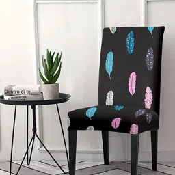 Aura Set Of 4 Black & Pink Printed Chair Covers-image-68