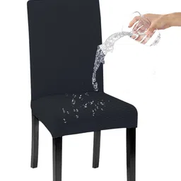Lazi 6-Pcs Dark Grey Water Resistant Elastic Dining Chair Seat Cover-image-65