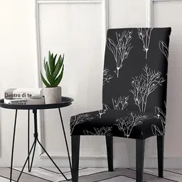 Aura Set Of 6 Black & White Printed Chair Covers-16
