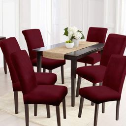 Cortina Set of 6 Maroon Chair Covers-11