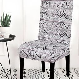 hargunz White & Black Block Printed Comfortable Chair Cover-17