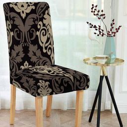 Cortina Black & Beige Ethnic Print Chair Cover-7