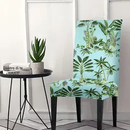 Aura Set Of 4 Sea-Green Tropical Printed Chair Covers-image-53