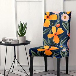 Aura Grey & Blue Printed Chair Cover-image-81