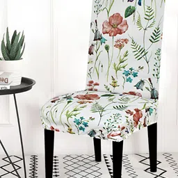 hargunz White & Green Floral printed Comfortable Chair Cover-image-86