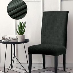 Cortina Grey Solid Chair Cover-image-17