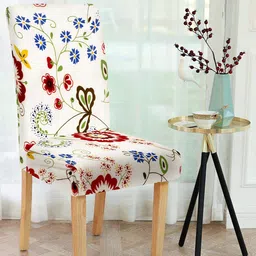 Cortina White & Green Printed Chair Cover-image-44