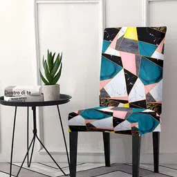 Aura Set Of 4 Multicoloured Printed Chair Covers-14