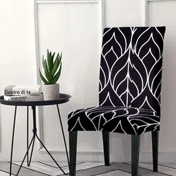 Cortina Black & White Printed Chair Cover-image-79