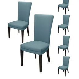 Nendle Set Of 6 Grey Stretchable Dining Table Chair Covers-23
