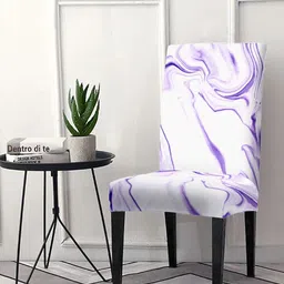 Set of 4 Blue And White Printed Chair Cover-32