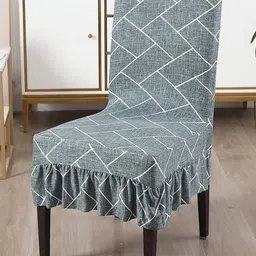 HOKIPO Printed Stretchable Frill Chair Cover-image-52