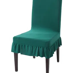 HOKIPO Green Frilled Dining Chair Cover-picture-45