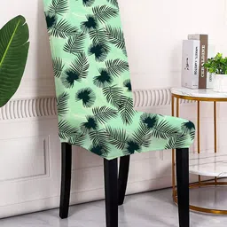 Bajo's Green & Black 6 Pieces Printed Chair Covers-8