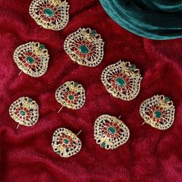 Krelin Women Pack of 9 Gold-Toned & White Hair Accessory-image-87