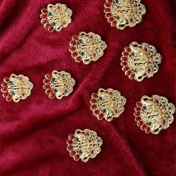 Krelin Women Pack of 9 Gold-Toned & Red Embellished Hair Accessory-image-90