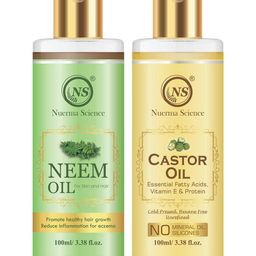 Nuerma Science Set of 2 Neem & Castor Oils Hair & Skin - 100ml Each image 1