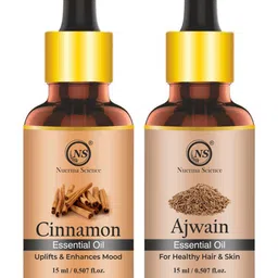 Nuerma Science 2-Pcs Cinnamon & Ajwain Essential Oil - 15ml Each image 1