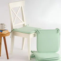 SKANDA FAB Set Of 6 Sage Green Pure Cotton Foam Chair Pad-image-52