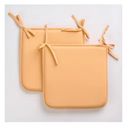 SKANDA FAB Set Of 2 Peach-coloured Fuzz Pure Cotton Foam Chair Pad-image-68